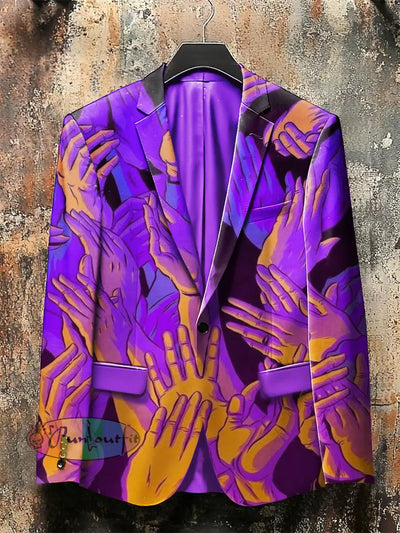 Dark Style 3D Hands Print Gothic Jacket Colorful / S