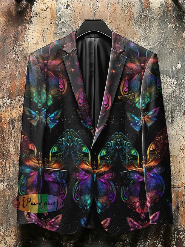 Dark Style 3D Magic Butterfly Print Gothic Jacket Black / S