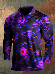 Unisex 3D Magic Eyes Print Halloween Crew Neck Casual Sweatshirt