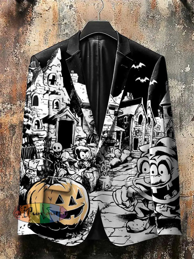 Dark Style Halloween Street Print Gothic Jacket Black / S