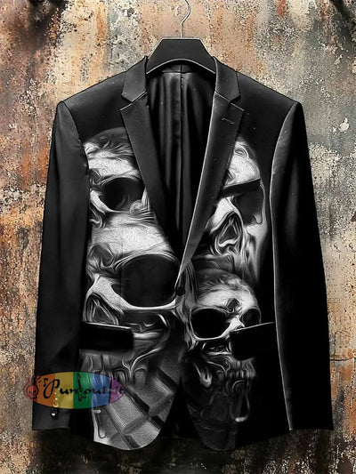 Dark Style Horror Skull Print Gothic Jacket Black / S