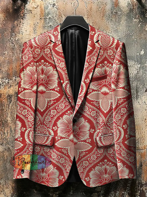 Dark Style Nationality Print Gothic Jacket Red / S