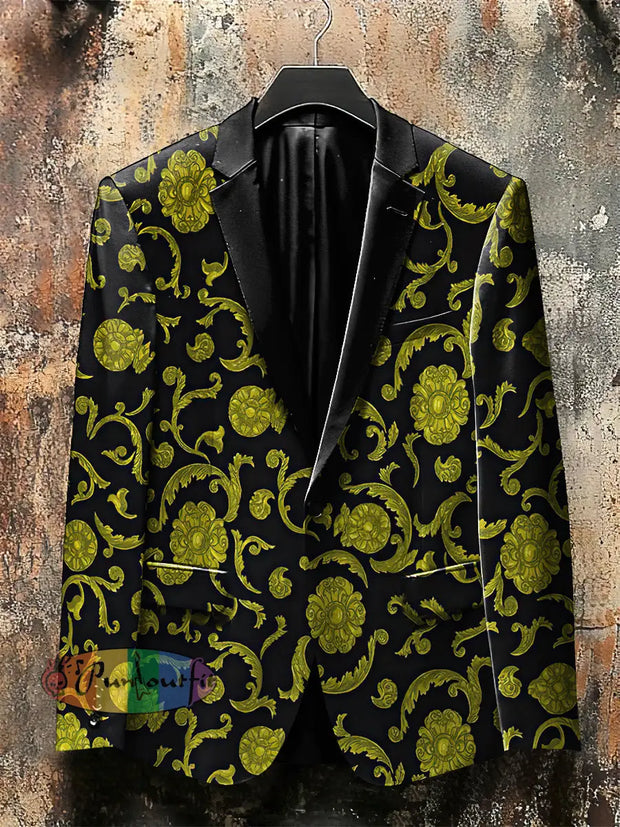 Dark Style Palace Pattern Print Gothic Jacket Black / S