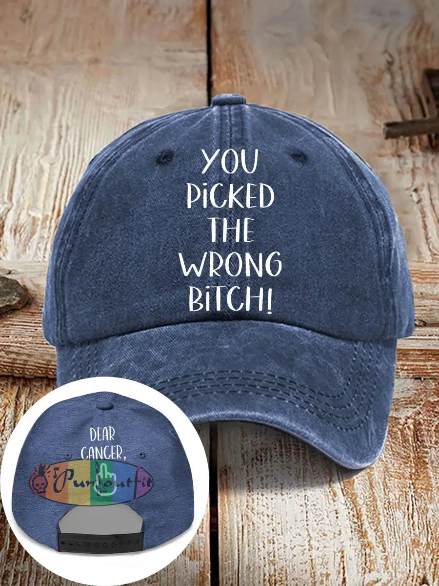 Dear cancer you picked the wrong bitch neutral hats Navy Blue / ONE