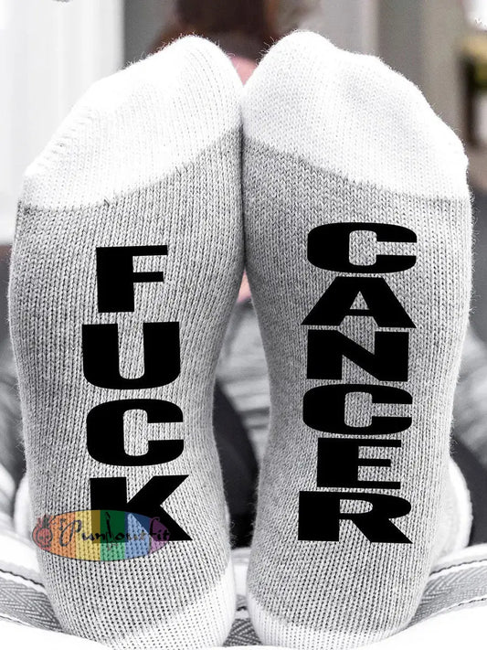 Hey cancer unisex socks Light Gray / ONE