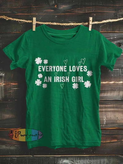 Irsh Girl St. Patrick’s Print Casual Short Sleeves T-Shirt Green / S