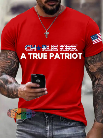 Men’s A True Patriot Print T-shirt Red / S
