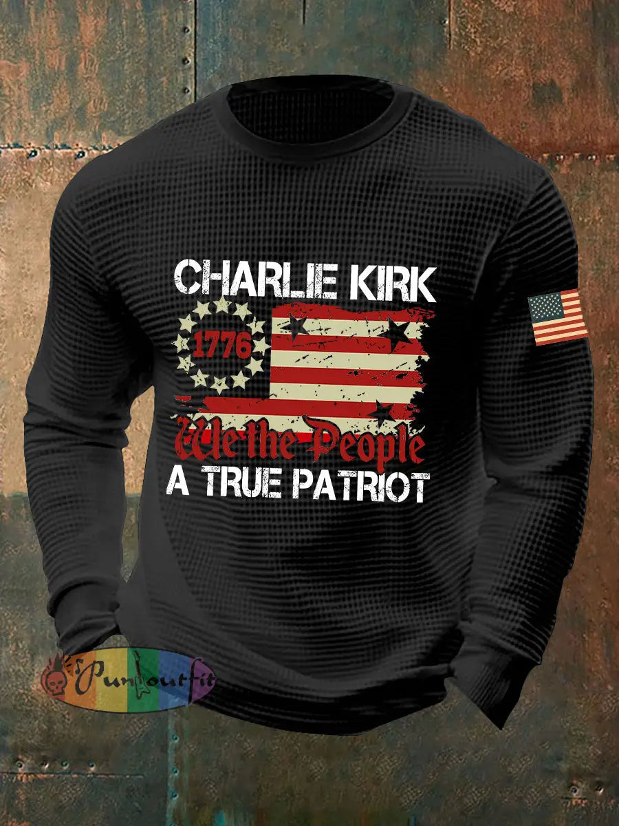 Men’s A True Patriot Printed Casual T-Shirt Black / S