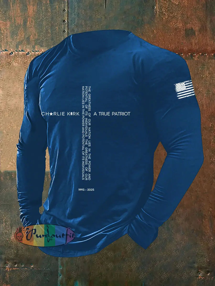 Men’s A True Patriot Printed Casual T-Shirt Blue / S