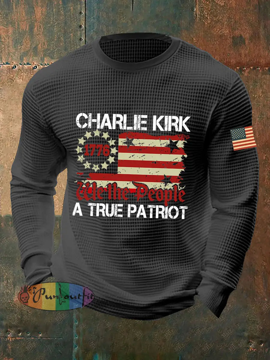 Men’s A True Patriot Printed Casual T-Shirt Dark Gray / S