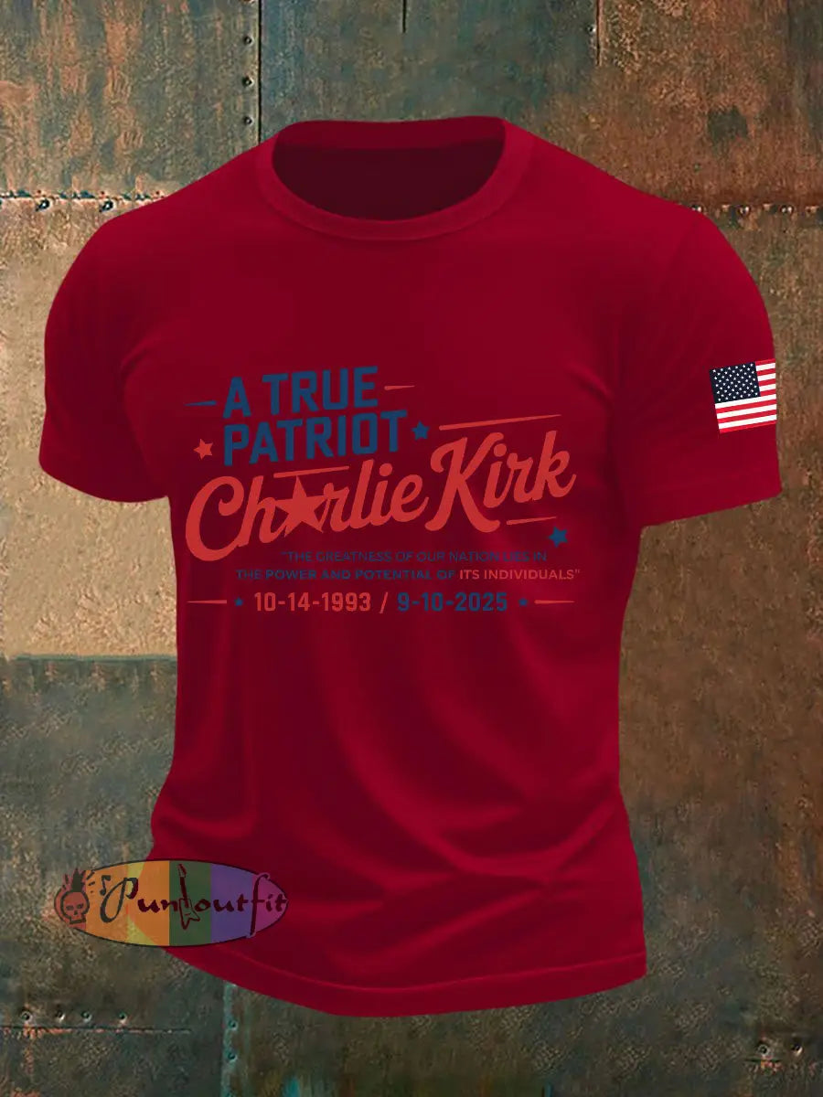 Men’s A True Patriot Printed Casual T-Shirt Deep Red / S
