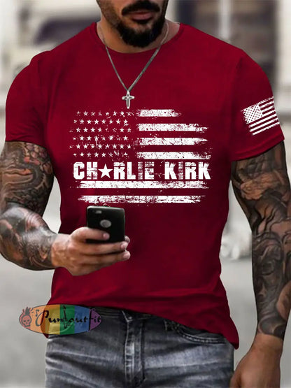 Men’s A True Patriot Printed Casual T-Shirt Deep Red / S