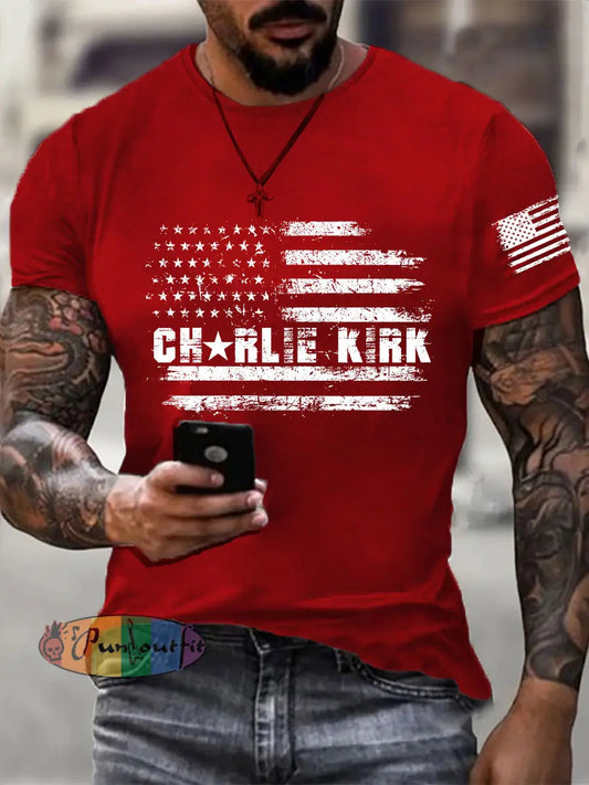 Men’s A True Patriot Printed Casual T-Shirt Pure Red / S