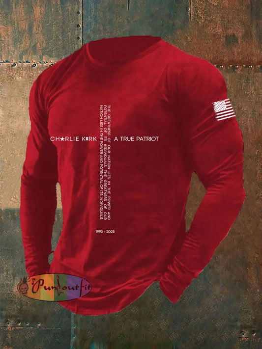 Men’s A True Patriot Printed Casual T-Shirt Red / S