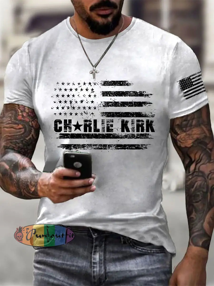 Men’s A True Patriot Printed Casual T-Shirt White / S
