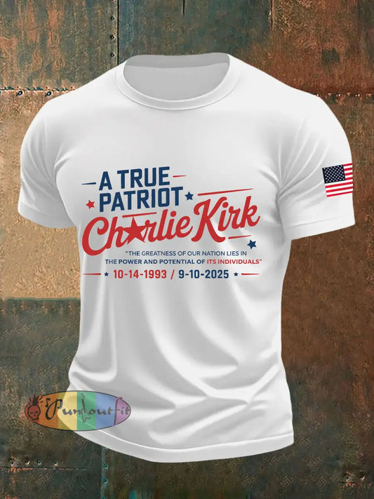 Men’s A True Patriot Printed Casual T-Shirt White / S
