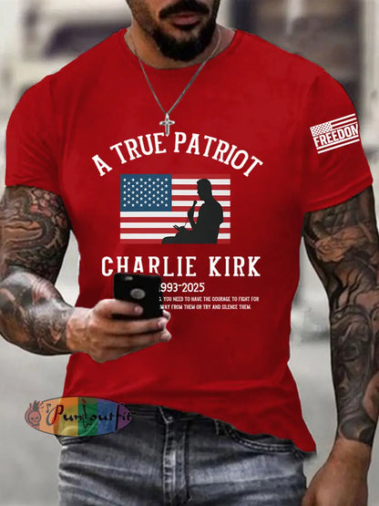 Men’s A True Patriot R.I.P Charlie Kirk Tee Pure Red / S