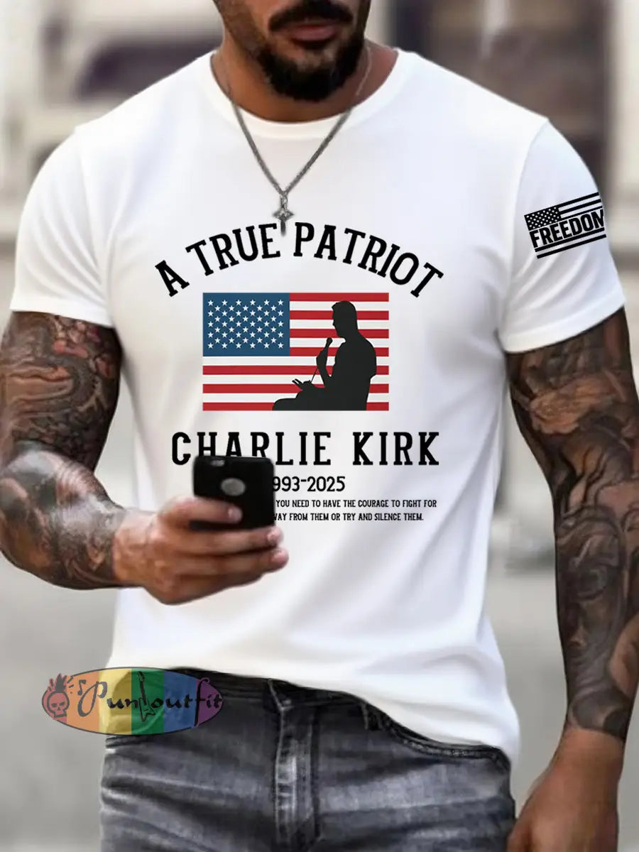 Men’s A True Patriot R.I.P Charlie Kirk Tee White / S