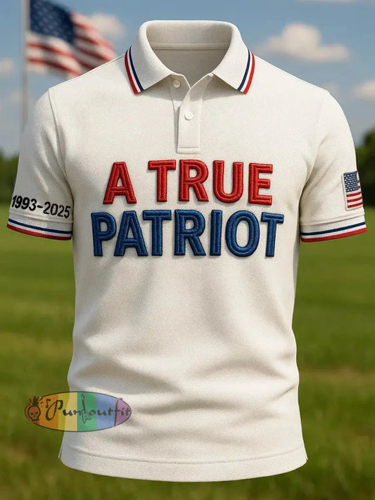 Men’s A Ture Patriot Charlie Kirk Point Printed Shirt White / S