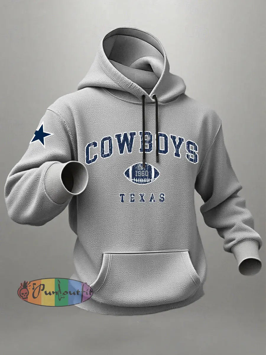 Men’s American Football Hoodie Gray / S