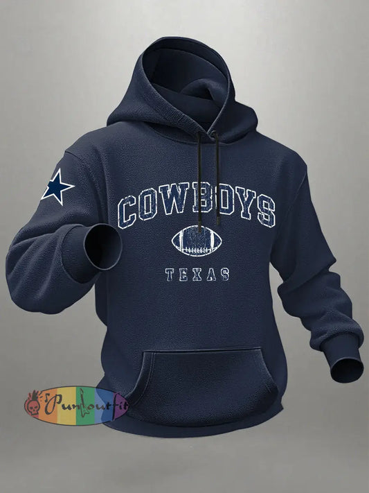 Men’s American Football Hoodie Navy Blue / S