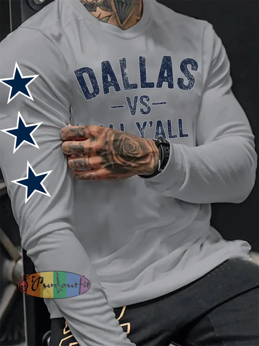 Men’s American Football Long Sleeve T Shirt Gray / S