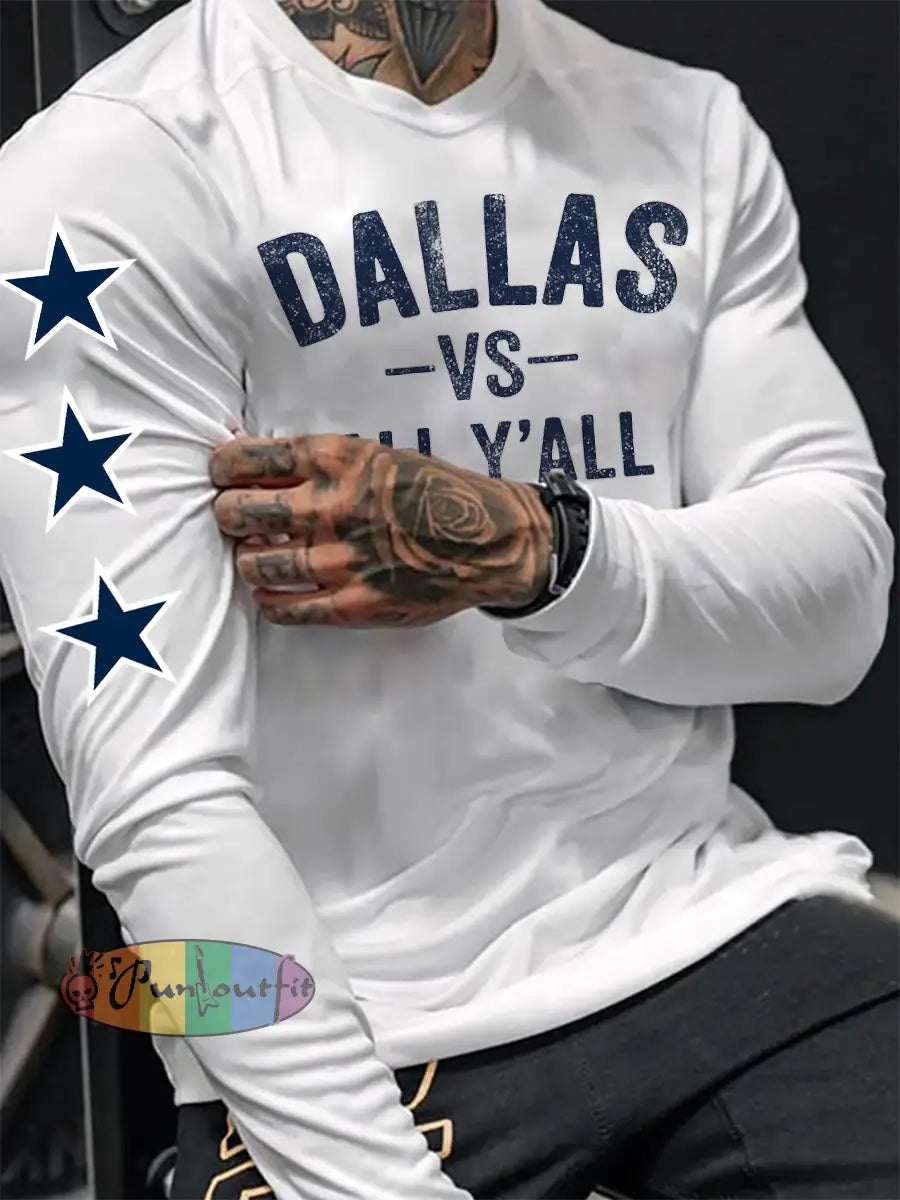 Men’s American Football Long Sleeve T Shirt White / S