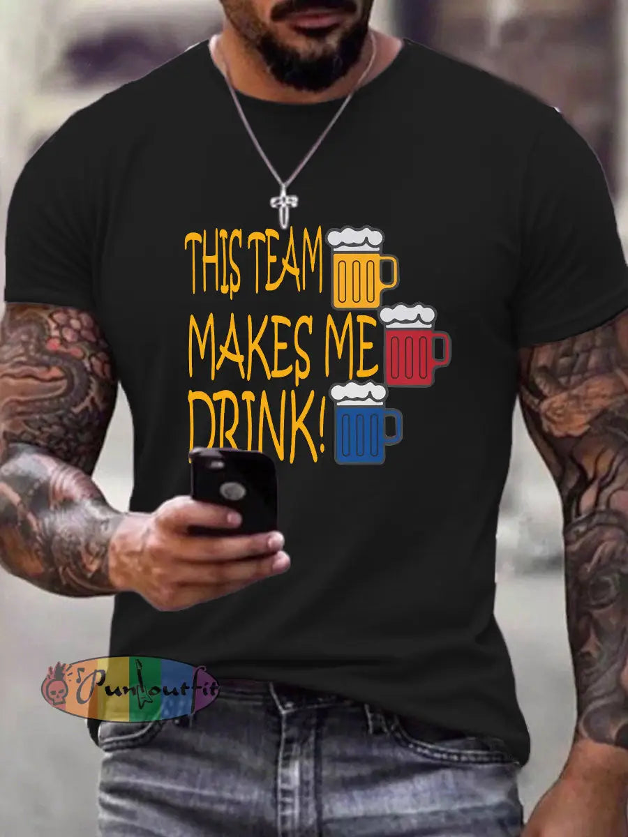 Men’s American Football T Shirt Black / S