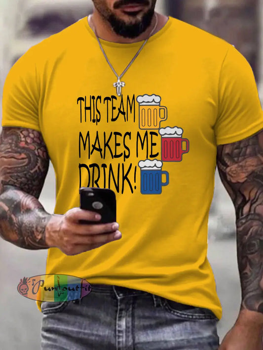 Men’s American Football T Shirt Gold / S