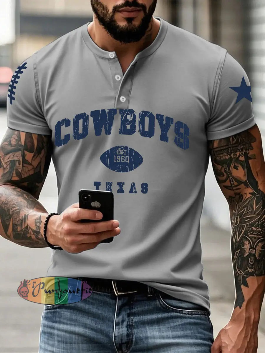 Men’s American Football T Shirt Gray / S
