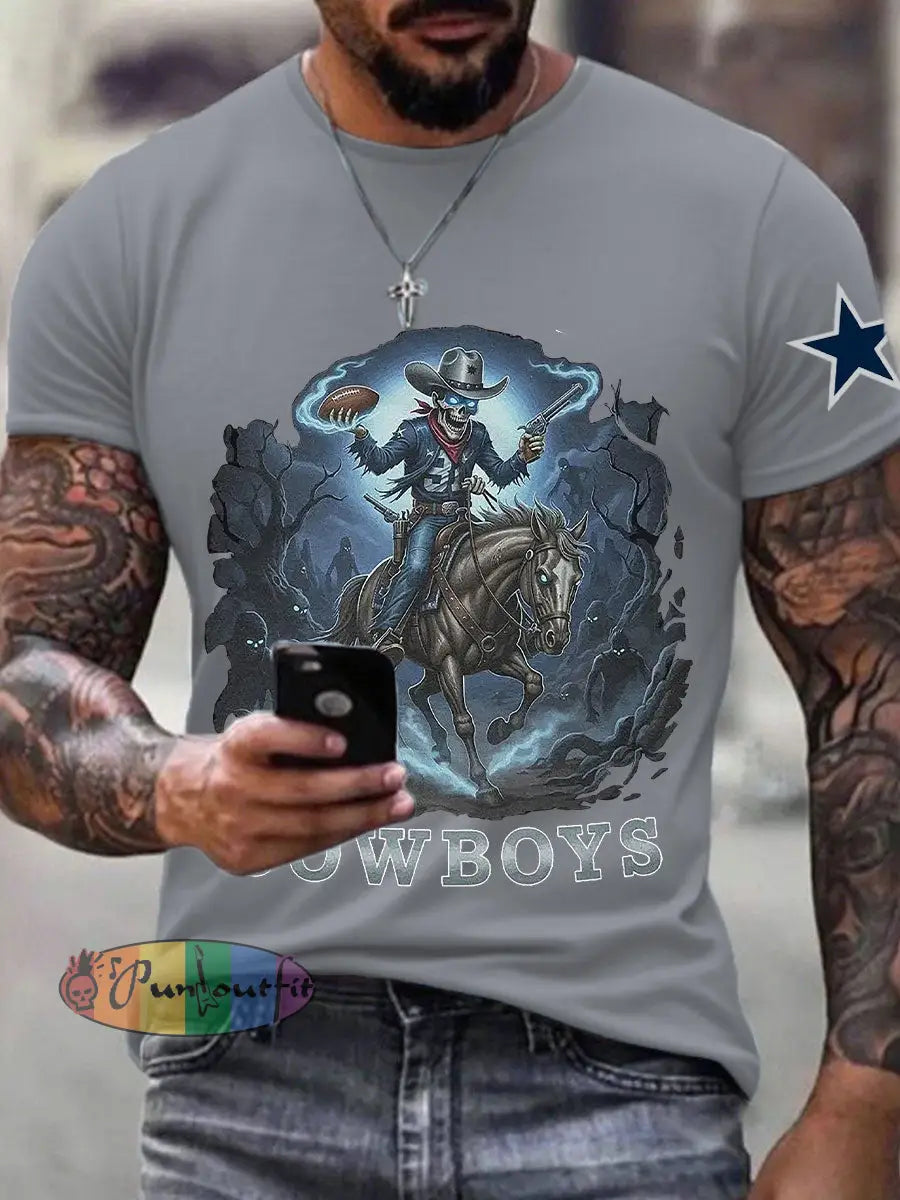 Men’s American Football T Shirt Gray / S