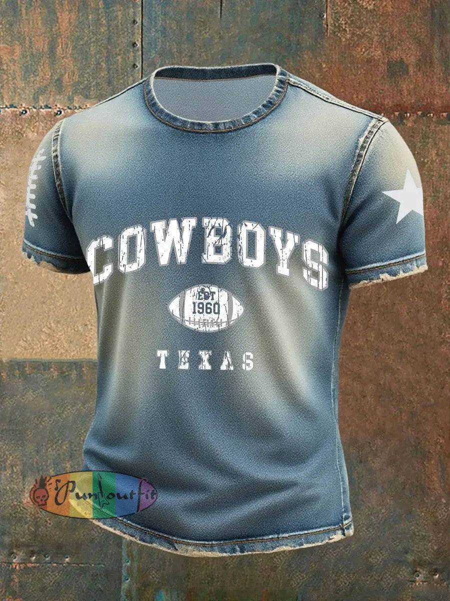 Men’s American Football T Shirt Light Blue / S