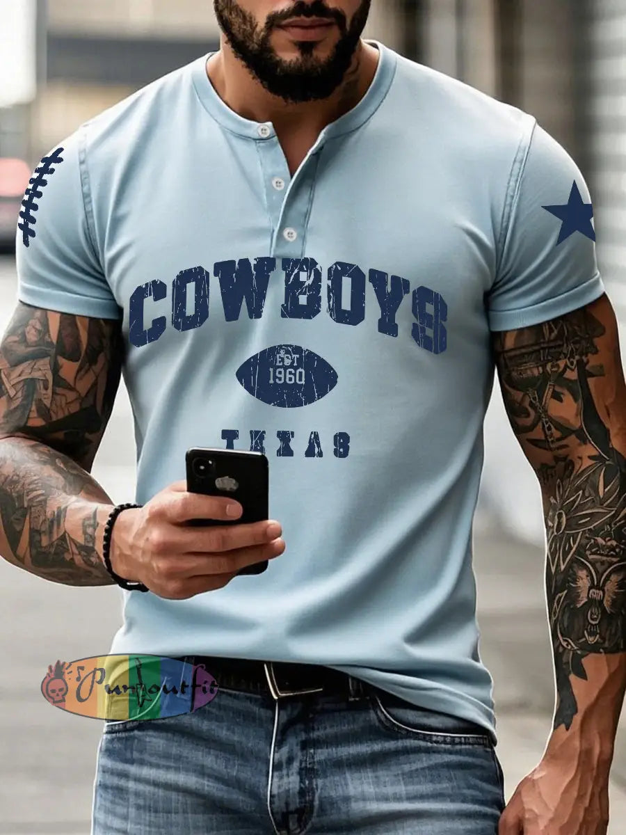 Men’s American Football T Shirt Light Blue / S