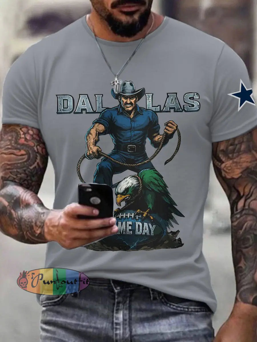 Men’s American Football T Shirt Light Gray / S