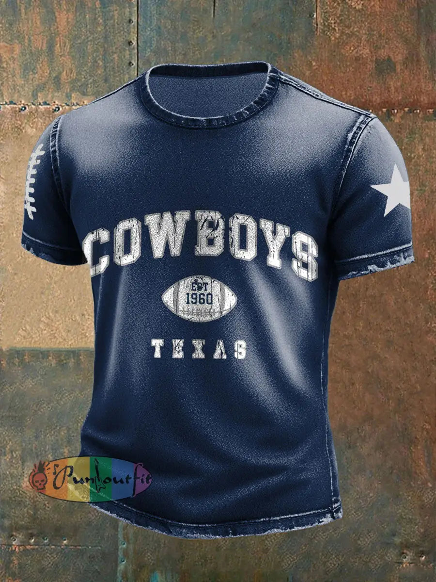Men’s American Football T Shirt Navy Blue / S