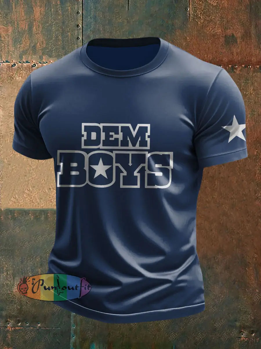 Men’s American Football T Shirt Navy Blue / S