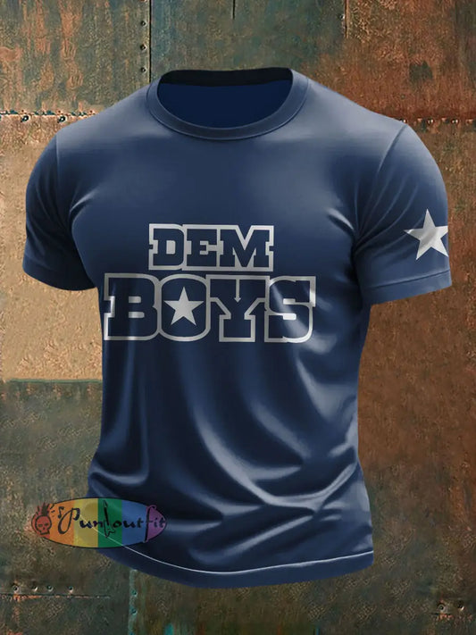 Men’s American Football T Shirt Navy Blue / S