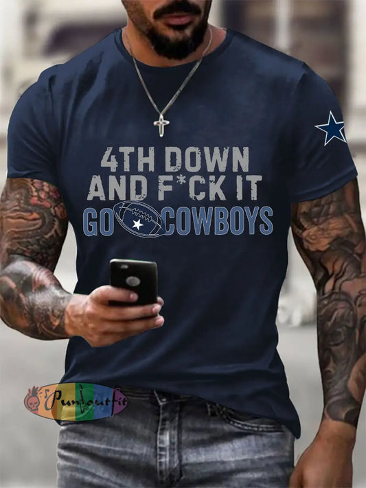 Men’s American Football T Shirt Navy Blue / S