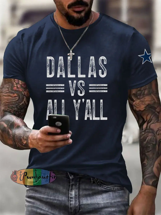 Men’s American Football T Shirt Navy Blue / S