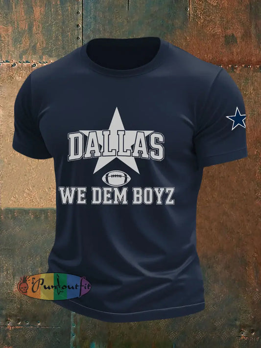 Men’s American Football T Shirt Navy Blue / S