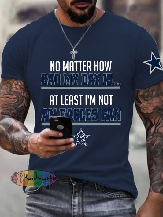Men’s American Football T Shirt Navy Blue / S