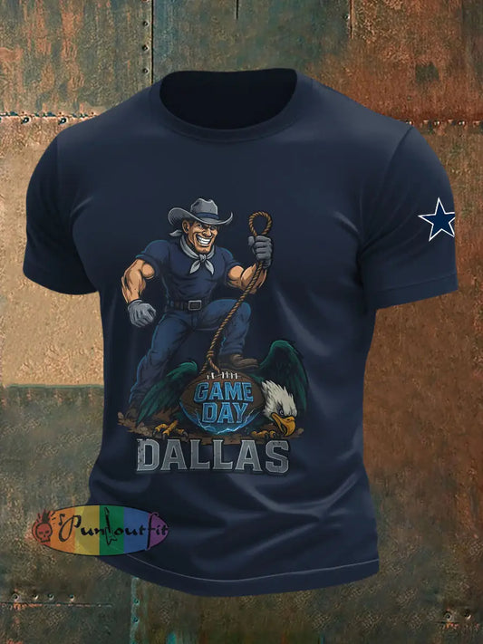Men’s American Football T Shirt Navy Blue / S