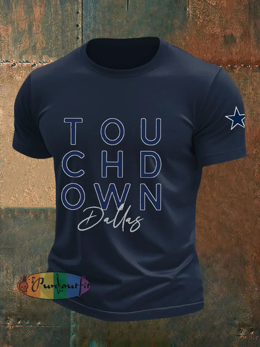 Men’s American Football T Shirt Navy Blue / S