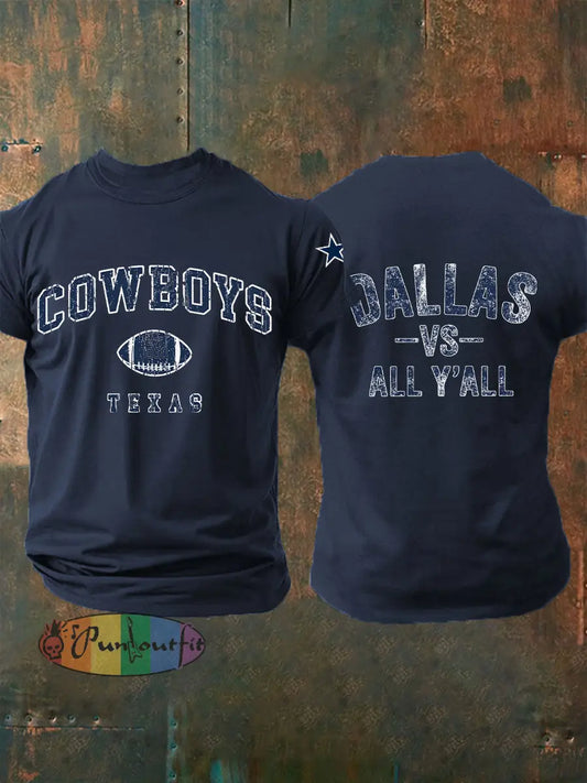 Men’s American Football T Shirt Navy Blue / S