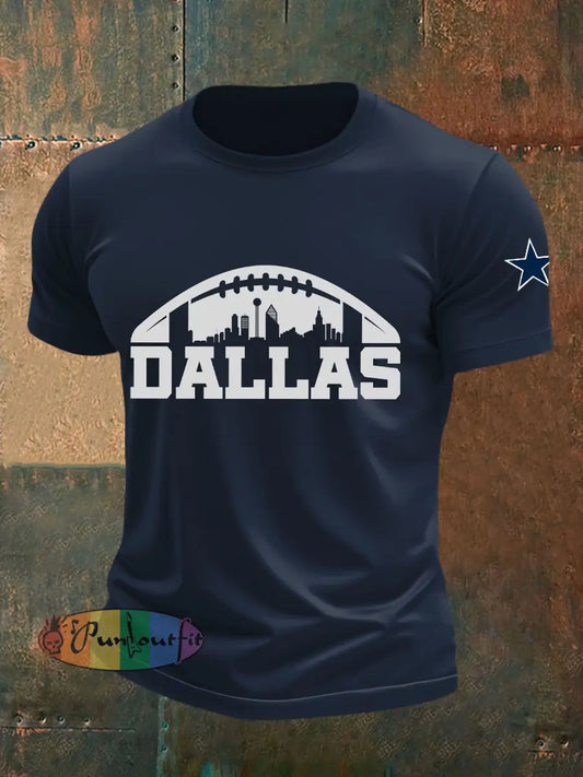 Men’s American Football T Shirt Navy Blue / S