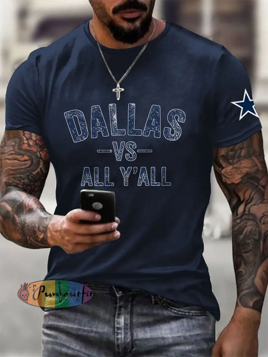 Men’s American Football T Shirt Navy Blue / S