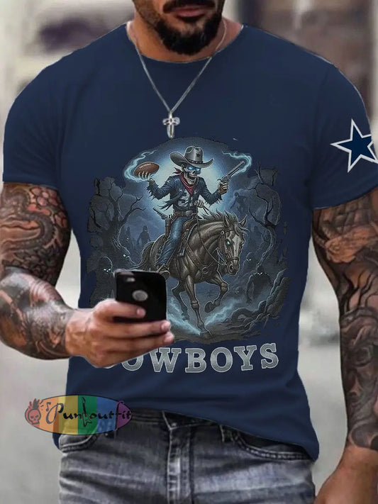 Men’s American Football T Shirt Navy Blue / S