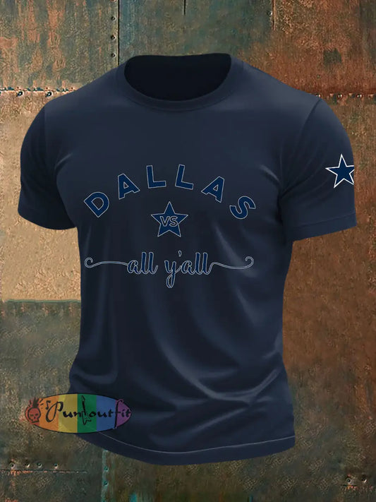 Men’s American Football T Shirt Navy Blue / S