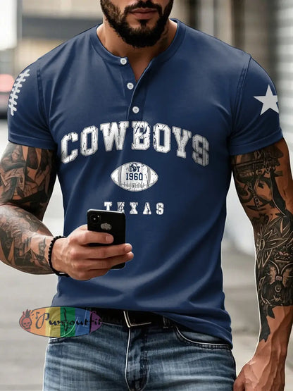 Men’s American Football T Shirt Navy Blue / S