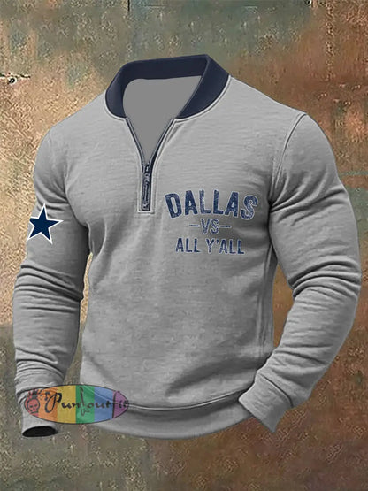 Men’s American Football Zipper Hoodie Gray / S
